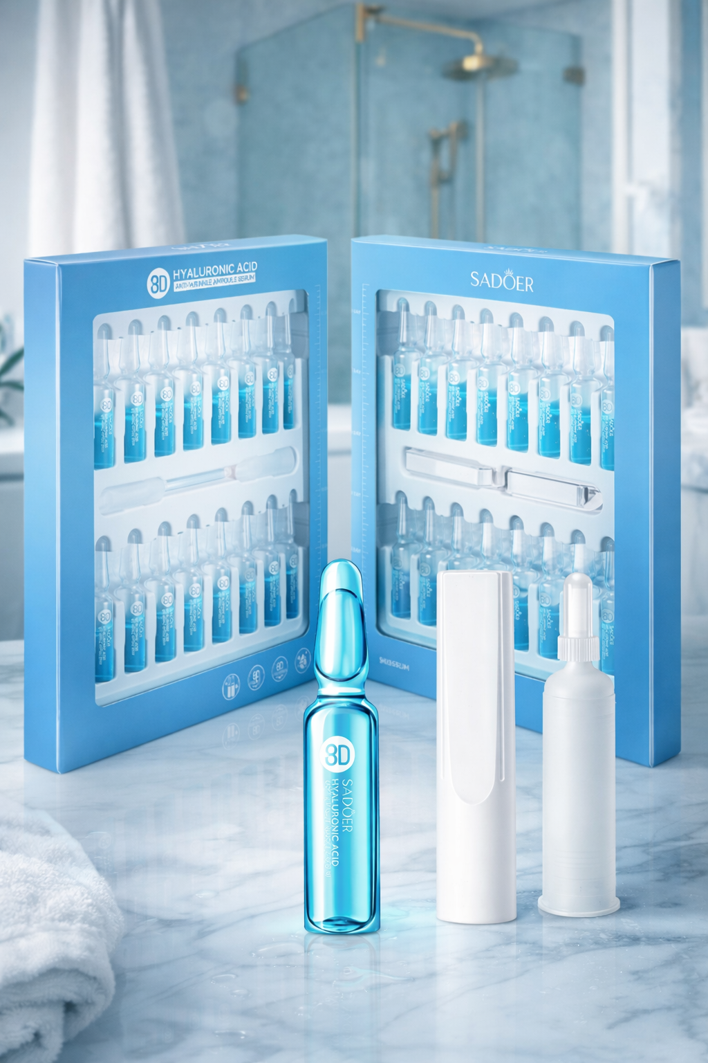 Ampollas de Ácido Hialurónico 8D Sadoer – Tratamiento Facial Hidratante y Anti-Edad