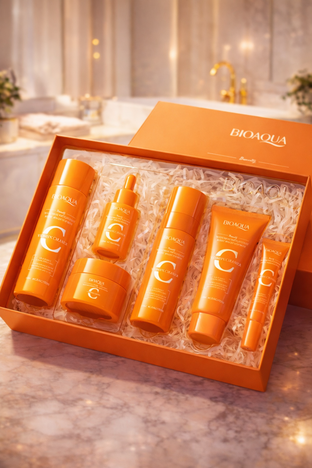 🍊Kit Vitamina C BIOAQUA – Rutina Facial Completa 6 Pasos🍊